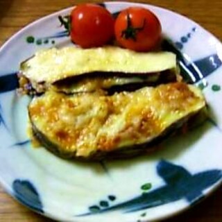 残りものでつくる簡単おつまみ　なすのチーズ焼き